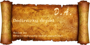 Dedinszky Árpád névjegykártya