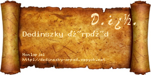 Dedinszky Árpád névjegykártya