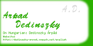 arpad dedinszky business card